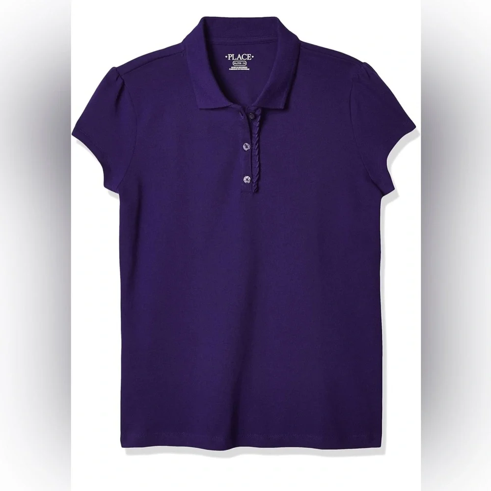 The Children's Place Polo Shirt Purple Girls Size XL 14 NWT